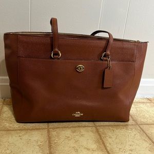 Brown leather Coach Tote